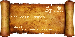 Szeleczki Manon névjegykártya